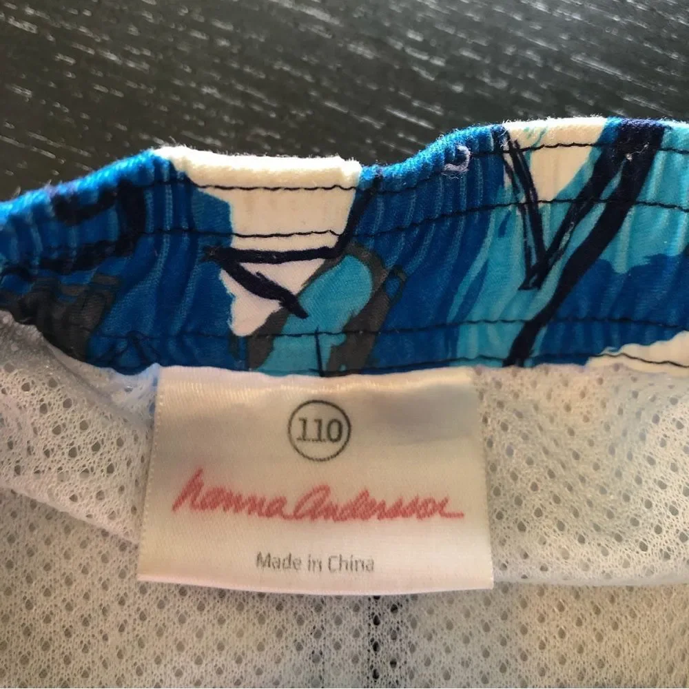Hanna Andersson Shark‎ Swim Trunks Boys 5T Blue Swim